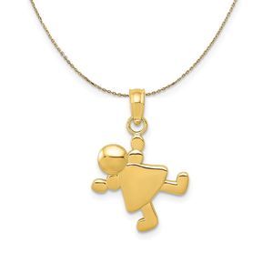 14k Yellow Gold Little Girl Necklace - 20 Inch